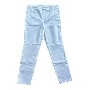 Talbots Flawless Size 14 Long Slim Ankle Jeans Cream Color